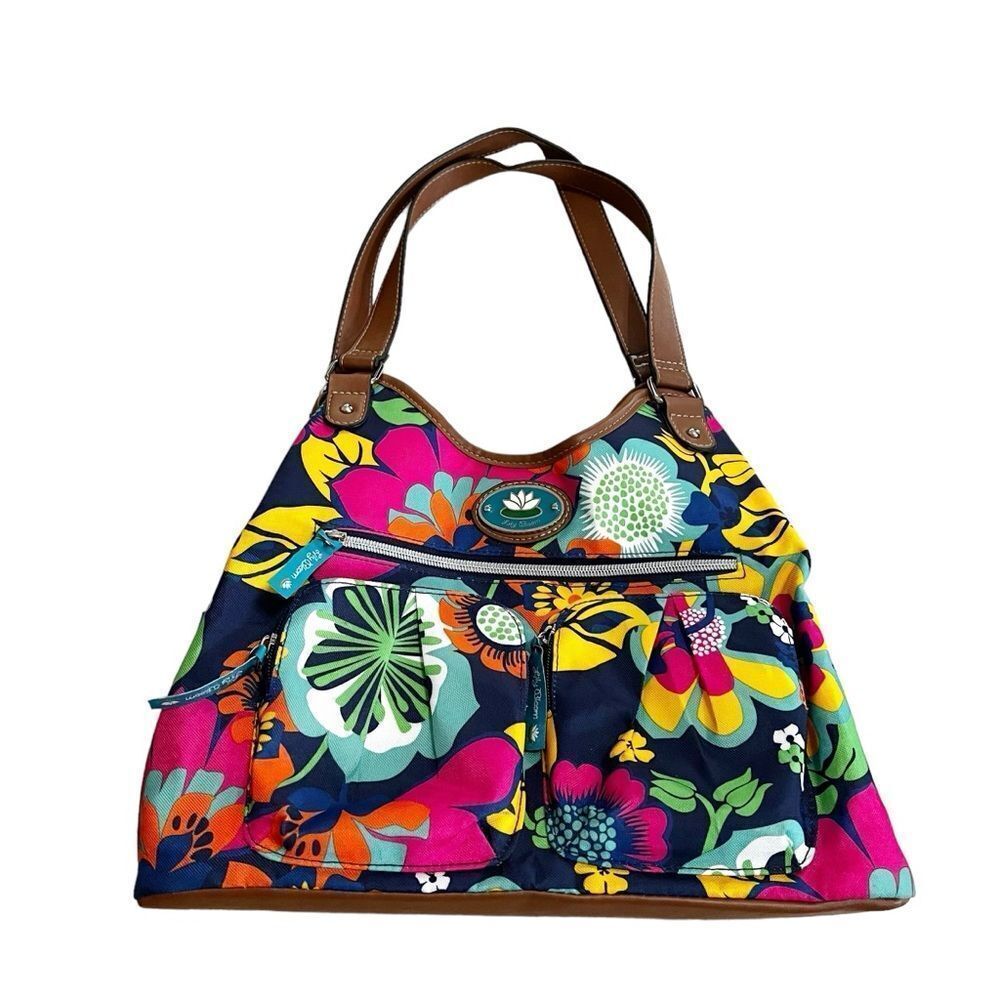 Lily Bloom Floral Print Canvas Bag Purse